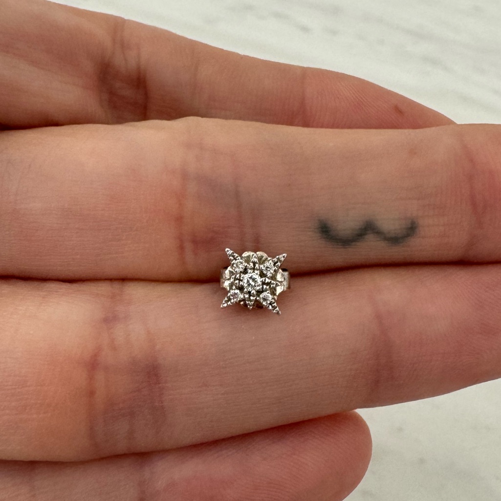 Jacquie Aiche White Gold Shining Star Stud Earring 188$